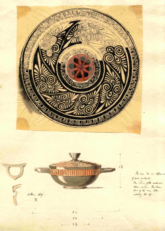254 Pot with lid, detail of lid's design